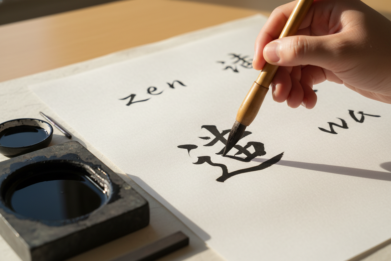 筆で字を書く　書道